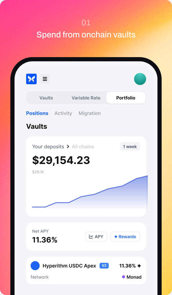 Spend from onchain vaults